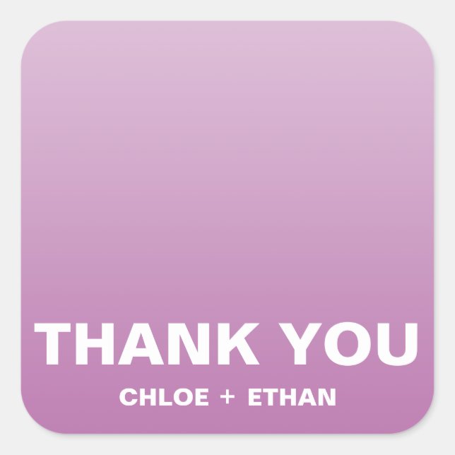 Bröllop Tack Fyrkantigt Klistermärke (Framsida)
