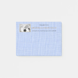 Bröllop Tack Gift Favor Burlap Grått Post-it Block