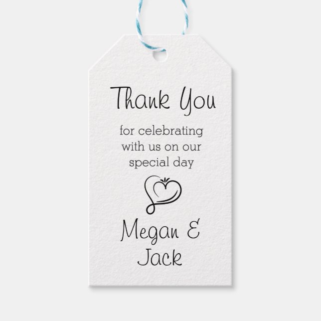 Bröllop Tack Gift-Märkre, Anpassade Presentetikett (Framsidan)