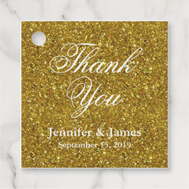 Bröllop Tack Glitter Guld Gåvor Etiketter