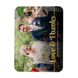 Bröllop Tack Guld Kärlek och tack Photo Magnet