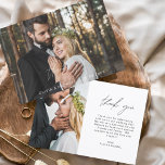 Bröllop Tack Handskriven fotoElegant<br><div class="desc">Handskriven Bröllop-tack-kort som har ett foto på framsidan och baksidan. Tack-korten innehåller en modern handskriven kursiv skripttypografi som är elegant,  enkel och modern till använda efter att du minimalistiskt enkelt bröllopsdag firande.</div>