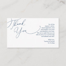 Bröllop Tack, i Modern Navy Blue-tema