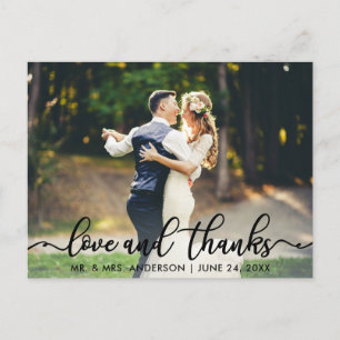 Bröllop Tack Kärlek och tack Photo Vykort