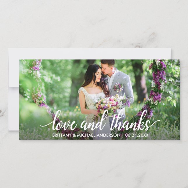 Bröllop Tack Kärlek och tack Photo W (Framsida)