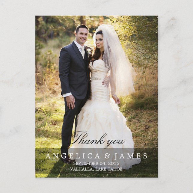 Bröllop Tack (lodrät - fullt-foto) Vykort (Framsida)