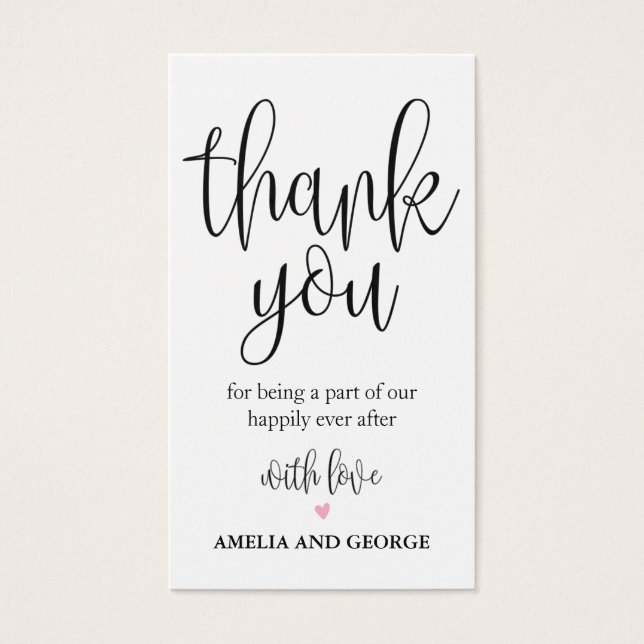 Bröllop Tack Märkres Loely Calligraphy Visitkort (Framsidan)