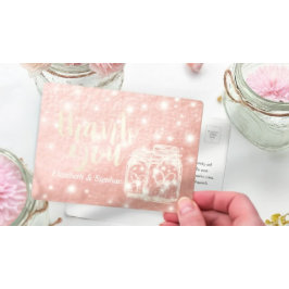 Bröllop Tack Mason Burk String Light Ro Guld Vykort