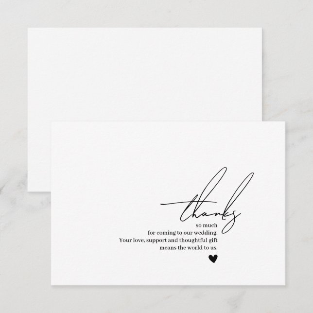 Bröllop Tack Meddelande Kalligrafi Skript Kort (Fram/baksida)
