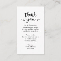 Bröllop Tack, Modern enkel Rustic