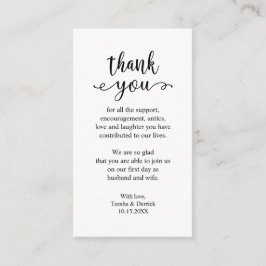 Bröllop Tack, Modern enkel Rustic Tilläggskort