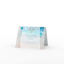 Bröllop Tack | Modern monogram Beach Wedding