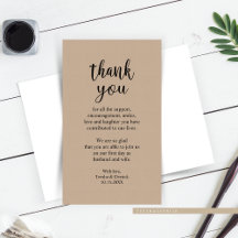 Bröllop Tack, Modern Rustic Brown Kraft Enclo