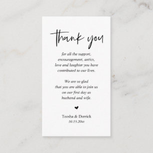 Bröllop Tack, Modern Simple Script Tilläggskort