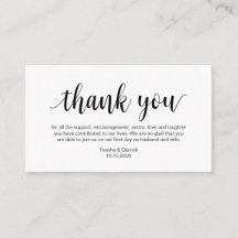 Bröllop Tack, Modern Simple Script