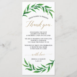 Bröllop Tack Namnkort - Grönska