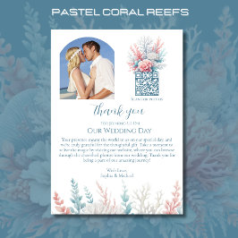 Bröllop-Tack-Pastel Coral Reef-Beach Wedding- Inbjudningar