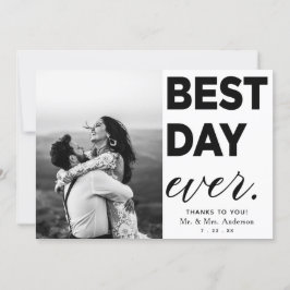 Bröllop Tack Photo Best Day nånsin Kort