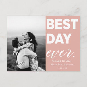 Bröllop Tack Photo Best Day nånsin Vykort
