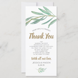 Bröllop Tack-platskort - Rustic Greenery