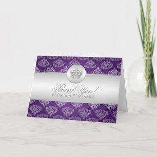 Bröllop "Tack" Royal Crown Lila Tack Kort