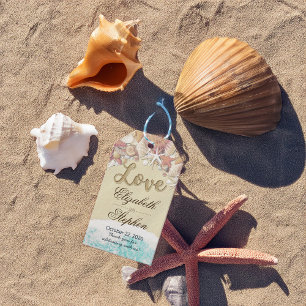 Bröllop Tack Sommar Beach Starfish Snäckors Presentetikett