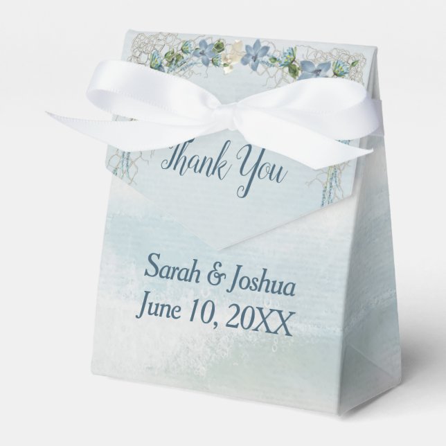 Bröllop Tack Vattenfärg Havet Presentaskar (Framsidan Sidan)