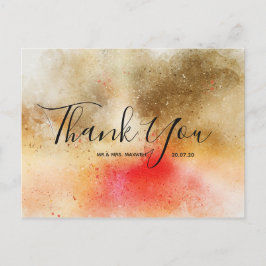 Bröllop Tack | Vattentfärgsskript vykort