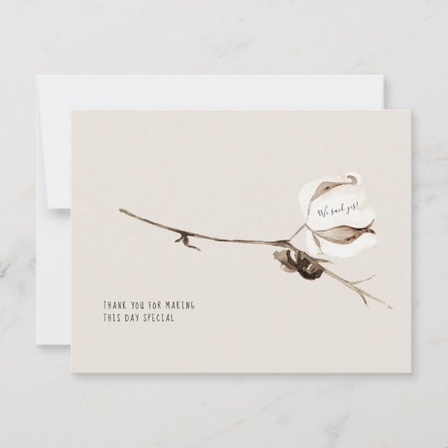 Bröllop Tack Vi sa ja, enkelt bomullsgräddning (Framsida)