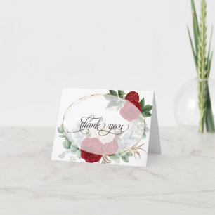 Bröllop Tack Vibrant Red Peony Bouquet Kort