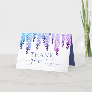 Bröllop Tack Watercolor Wisteria Blommigt Kort