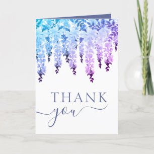 Bröllop Tack Watercolor Wisteria Blommigt Kort