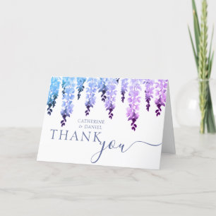Bröllop Tack Watercolor Wisteria Blommigt Kort