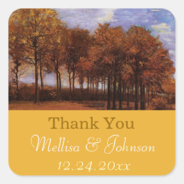 Bröllop tackar dig för att du klisterat på bröllop fyrkantigt klistermärke