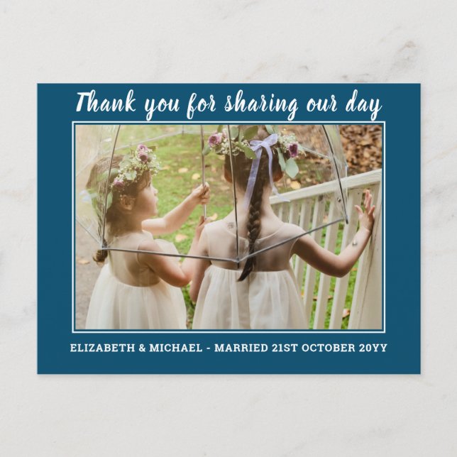 Bröllop tackar dig för kort med foto-Virtuell-ID (Framsida)