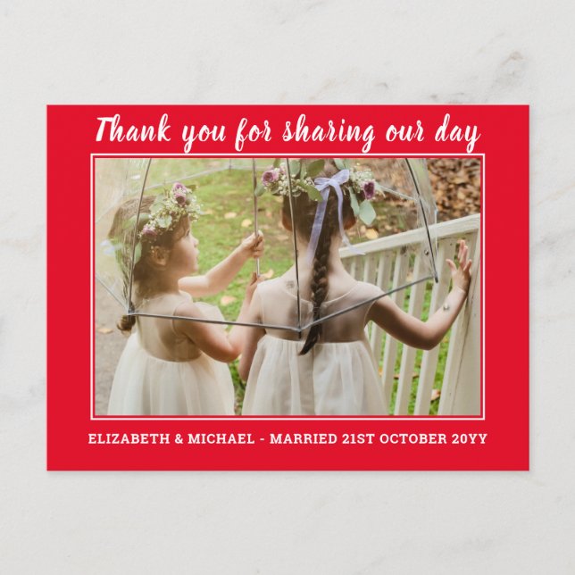 Bröllop tackar dig för kort med foto-Virtuell-ID (Framsida)