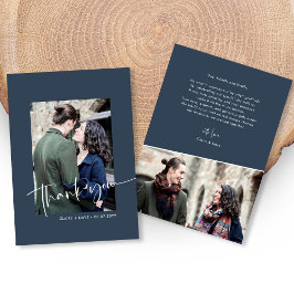 Bröllop tackkort för elegant, handskrivet tack kort