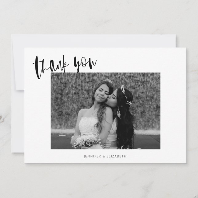 Bröllop tackkort för enkel Chic Tack Kort (Framsida)