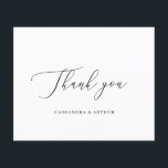 Bröllop tackkort för enkelt Elegant budget - tackk<br><div class="desc">Klassisk vit budget,  bröllop,  tack vare att du har kort med "Tack" i ett känsligt skript. En enkel layout utan någon grafik gör detta till en elegant och tidlös design,  perfekt för ett formellt bröllop. Det här tackkortet är underbart för ett par som vill ha tackkort utan bilder.</div>