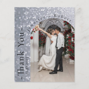 Bröllop tackkort för Glitter Sparkly Budget Flygblad