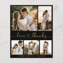 Bröllop tackkort för Guld