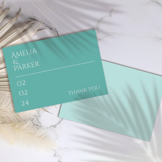 Bröllop tackkort för minimalistisk Grönt Tack Kort (Skapare uppladdad)