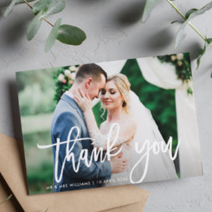bröllop-tackkort för trendigets penseltecken vykort