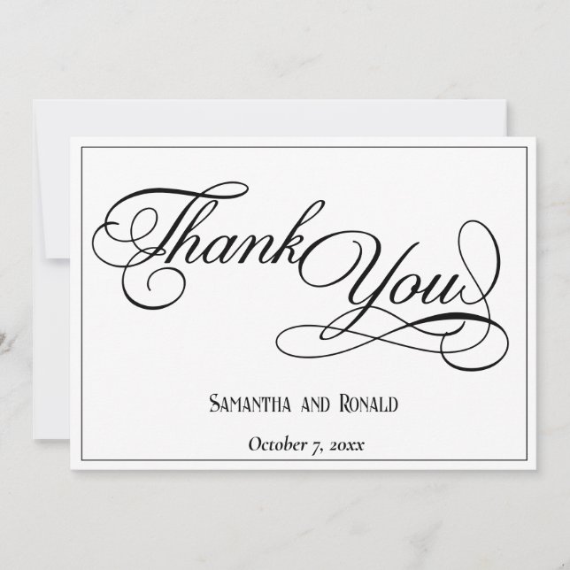 Bröllop tackkort för vitboken elegant tack kort (Framsida)