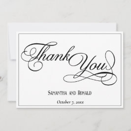 Bröllop tackkort för vitboken elegant tack kort