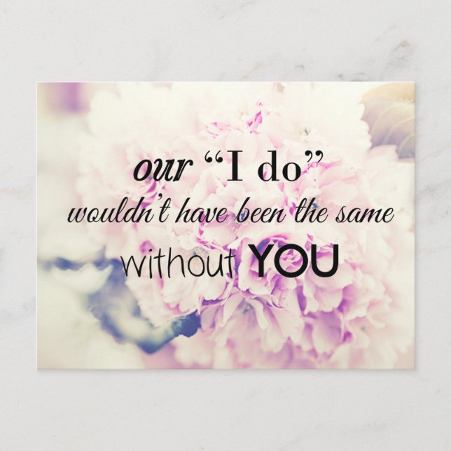 Bröllop Tackkort-kort Vykort (Framsida)