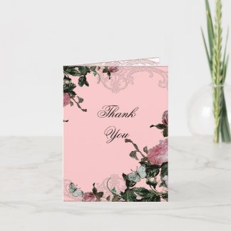 Bröllop tackkort - Trellis Rose Vintage