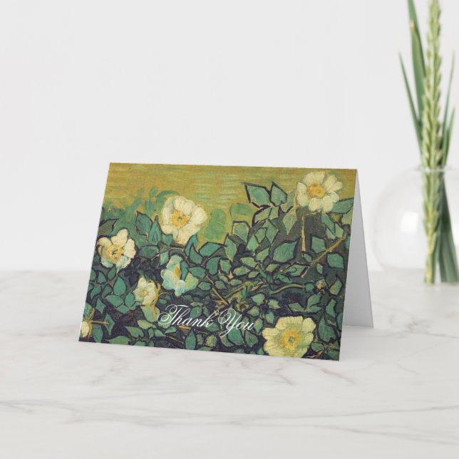 Bröllop tackkort Vincent van Gogh Rosor (Framsida)