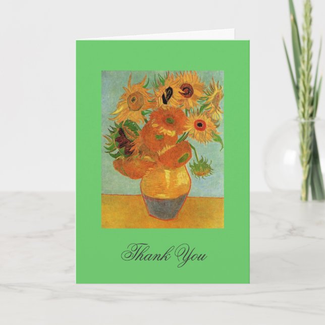 Bröllop tackkort Vincent van Gogh Sunblommor (Framsida)