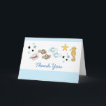 Bröllop Tacksamhet Strand Flip Flops - blå Tack Kort<br><div class="desc">Ett modernt tackkort som passar en destination bröllop!</div>